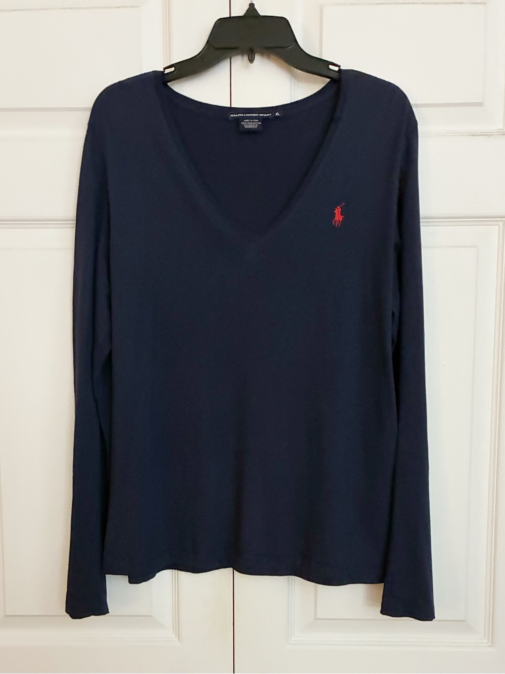 Polo by Ralph Lauren Navy Lightweight V-Neck Tee